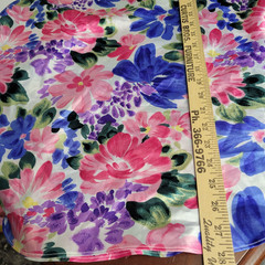 Vintage Honors Intimates Satin Camisole Top White Pink Blue Floral Print Large