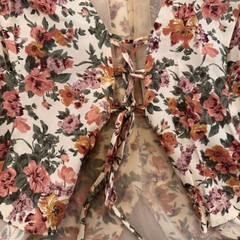 Vintage 80’s Floral Cottagecore Prairie Skirt Top Set Puff Romantic Fairy Sz 5