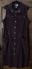 Vtg Venezia Plum Purple Snap Front Corduroy Midi Dress Jumper Sz 16 Modest