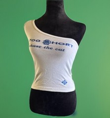 Rare 2001 TOO SHORT Chase The Cat One Shoulder Crop.Tank Top.small/made USA.SEXY