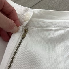 Vtg 40s High Rise White Cotton Cuffed Shorts Talon Zipper Pin Up Preppy 24”
