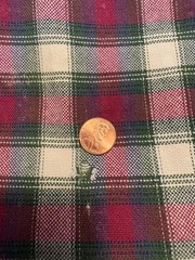 VTG 1990s Cabin Creek Plaid Flannel Shirt Green Pink Petite M Corduroy Collar