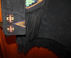 Lew Magram New York Collection Vintage Black Suede Beaded Fringed Jacket Size XL