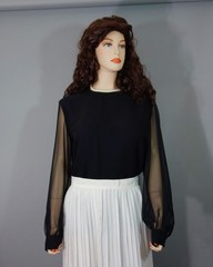 Vintage 60’s~LIHLI Saks Fifth Avenue~Luxurious Silk Chiffon Evening Blouse Sz 1X