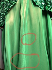 VTG 60s 70s Green Sequin Formal Dress Evening Gown 34-29-open XS/S DAMAGED