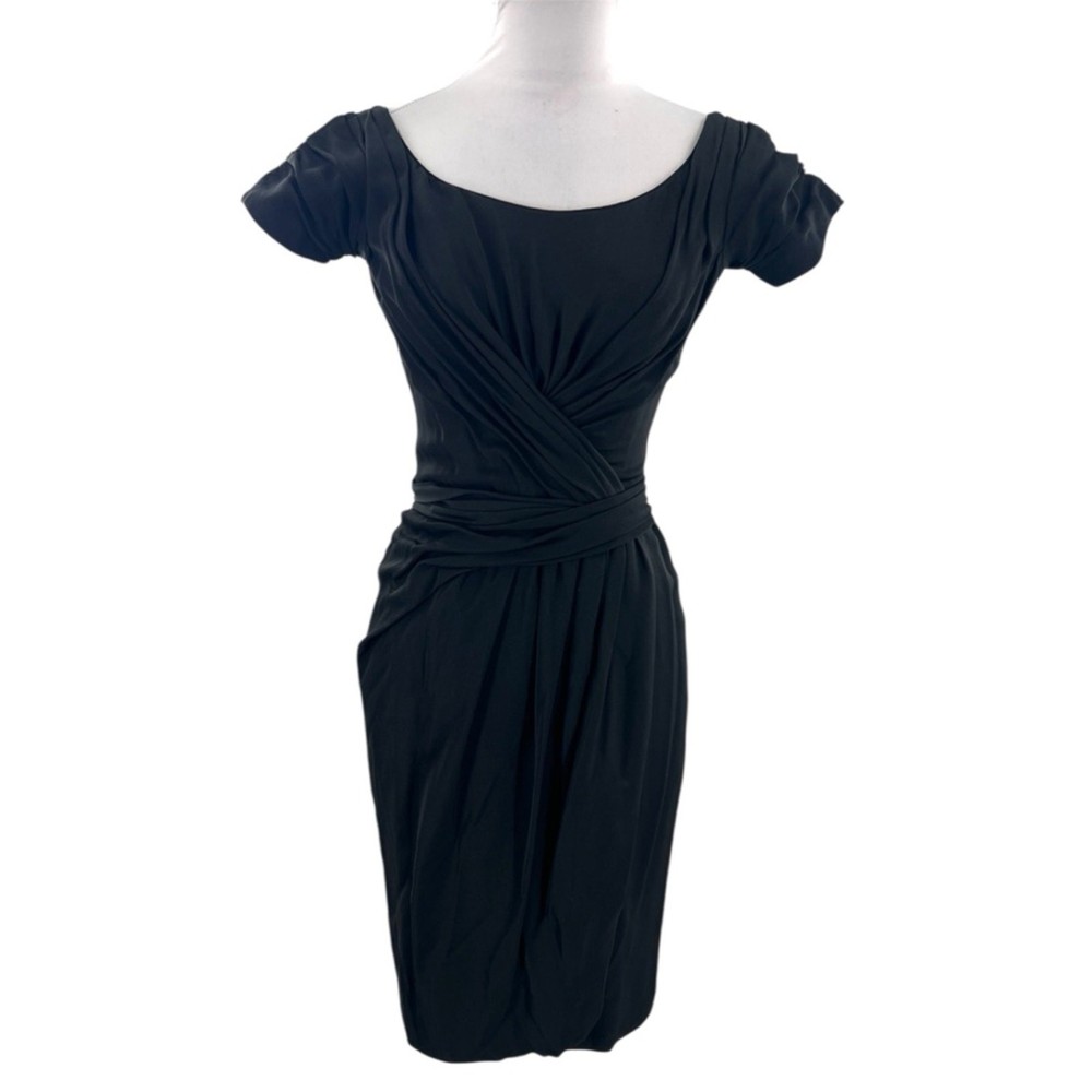 Vintage 1950s Iconic Ceil Chapman Black Jersey Drape Dress XS