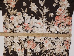 Vintage 60s Teddi Of California Brown Watercolor Floral Pullover Top Medium