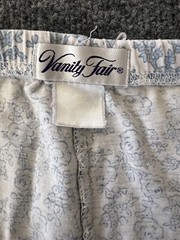 Vanity Fair Womens VTG Sleep Pants Blue Floral Drawstring Elastic Waist Cottage