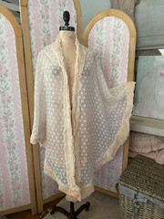 Antique White Pink Shawl