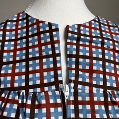 Vintage Plaid Midi Dress Mod MCM Geometric Sleeveless A-Line Muumuu House Coat