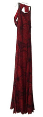 SALE!! GORGEOUS Vtg 80s 90s BEADED Red Floral Cut Out Mermaid Trophy Maxi Dress
