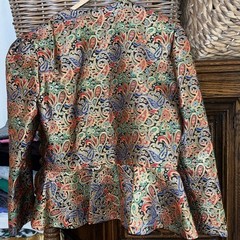 Vintage 80s Patra Jewel Tone Sparkly Peplum Top Long Sleeves Holiday Evening