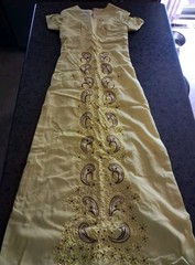 Vtg Jovets Dress Shop 52″ Length 1960’s Embroidered Dress Womens *6FB