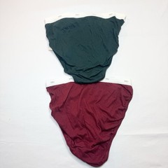 Vintage Bali 100% Cotton Hi Cut String Bikini Panties 90s Size 8 #2128 Logo