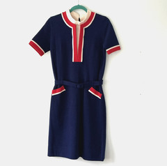 1968 Vintage Samuel Winston Mod Wool Knit Dress Italian Boutique Classic Couture
