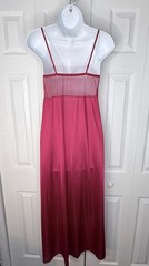 Vintage OLGA 91035 Red Bodysilk Nightgown Size 34 Small 70s 80s USA Lingerie