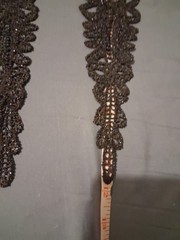 1880s AntiqueJet Black Beaded Mourning Dress Embellishment 12 Inch Pair Of Two