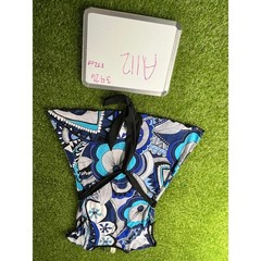 ND New Directions Womens Medium Y2K Tunic Top Waist Tie Blue Black White Retro