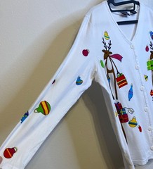 Vintage Christina Rotelli Long Sleeve Shirt Button Reindeer Christmas Embroidery