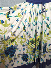 Vtg Jackpot Maxi Full Skirt Free Size Birds Flowers Festival Swing Country Boho