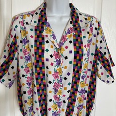 Vintage David Matthew Blouse Womens Floral Collared Grandma Mom Core Size 12