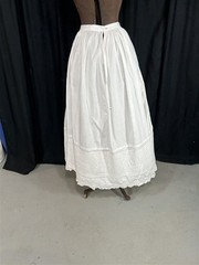antique petticoat long white Victorian waist 26 crisp cotton original 1800
