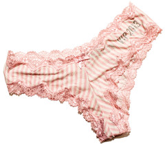 Victoria’s Secret Vintage Panties Large Very Sexy Cheeky Pink Stripe VIP 2013 Ne