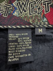 Vintage East West Paisley Puffer Jacket Size M Multicolor Velvet Trim 80s 90s