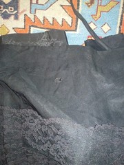 Vintage 60s Edith Flagg Dress Womens S Black Mesh Taffeta Tulle