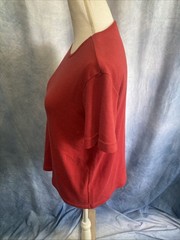 Vtg 90s Y2K Basic Editions Red Blank T Shirt Small Cotton Blend Plain Tee GUC