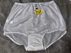 Vintage Nylon Granny Panties Briefs Pillow Tab Sheer Silky Plus 3X 3XL New