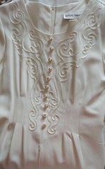 Vintage 1980’s Betsy’s Things Rayon/Acetate Dress Ivory Women’s Size 9/10