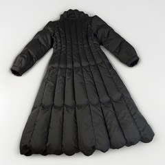 Vintage 80s Avant Garde Quilted Puffer Swing Coat Black XS