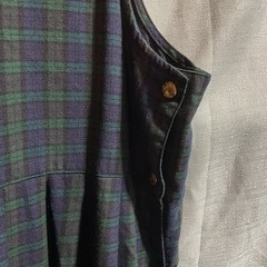 Vintage Brynn Connelly Dress Jumper Womens 16 Plaid Tartan Navy Blue Green