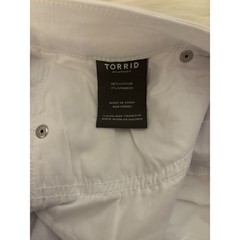 Torrid White Denim Mini Skirt Size 14 NWT Stretch Optic White Classic