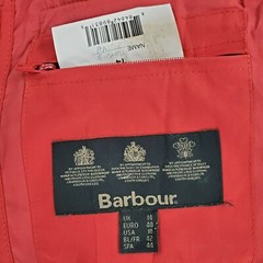 BARBOUR Size 10US Daphne Womens Red Diamond Quilted Snap Front Field Jacket Coat