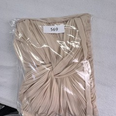 VTG Formal Gown Champagne Nude Pleated Chiffon Maxi Dress Goddess Retro Glam