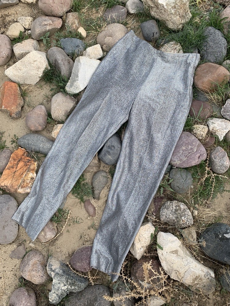 1950s Vintage Silver Metallic Lurex Cigarette Pants