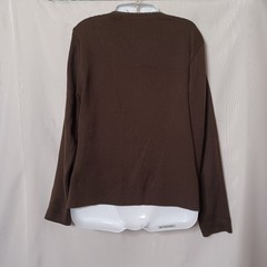 ESCAPADE Brown Suede Button Front Jacket With Embroidery. Size L