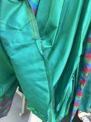 1950’s VTG TURQUOISE SATIN HARRY KEISER SZ XS-S 30” Breast DRESS T-Length USA