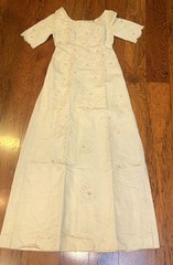 Vintage Bridgerton Style Wedding Dress Empire Waist Attachable Bustle Train Ecru