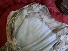 1950`s Sweet Cotton Floral Afternoon / Tea dress Light Brown & Beige & Yellow M
