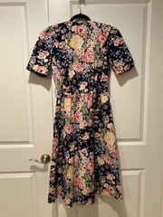 Floral Vintage 80’s Stuart Alan Dress Size 10 Pockets