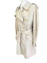 Vintage 80s Women’s Burberrys Trench Coat Nova Check Pockets Belt Coat M