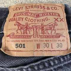 Vintage Levi’s 501 Women’s Black Sz 30×30 Actual 27×28 Made In USA