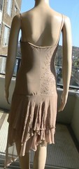 VINTAGE Seduce Cocktail Glamour Flirty Sexy Sheer Glitz Asymmetrical Dress