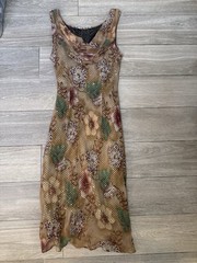 VINTAGAE ROBBIE BEE FLORQL 100% SILK DRESS