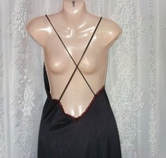 Sm.”Undercover Wear” long,nylon,12″ chiffon ruffle,vintage nightgown,negligee,80