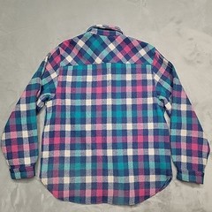 VTG Woolrich Shirt Women 14 Multicolor Plaid Wool Blend schacket Made In USA