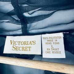 Victoria’s Secret Vintage Gold Label Black Sheer Floral Burnout Robe Large